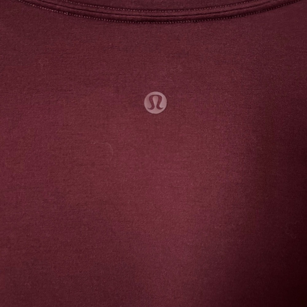 Lululemon Love Modal Fleece Long Sleeve Shirt Red Merlot Size 8 W3GEHS - Picture 3 of 4
